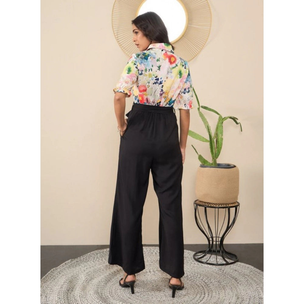 Amazing Women's Polyester Floral Half Sleeves Jumpsuit
