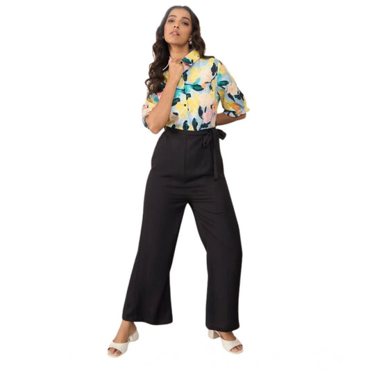 Amazing Women's Polyester Floral Half Sleeves Jumpsuit