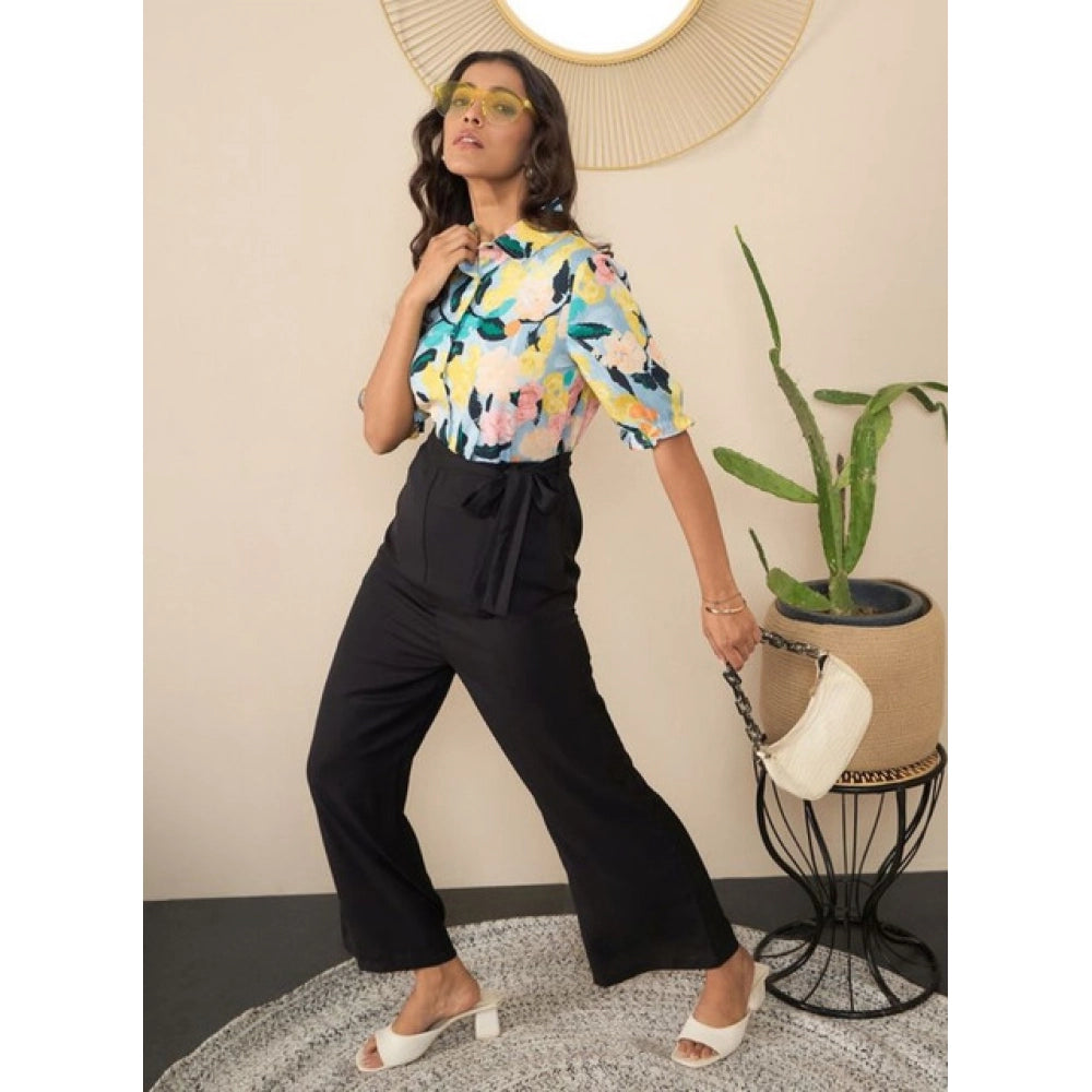 Amazing Women's Polyester Floral Half Sleeves Jumpsuit