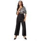 Amazing Women's Satin And Polyester Floral Half Sleeves Jumpsuit