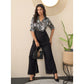Amazing Women's Satin And Polyester Floral Half Sleeves Jumpsuit