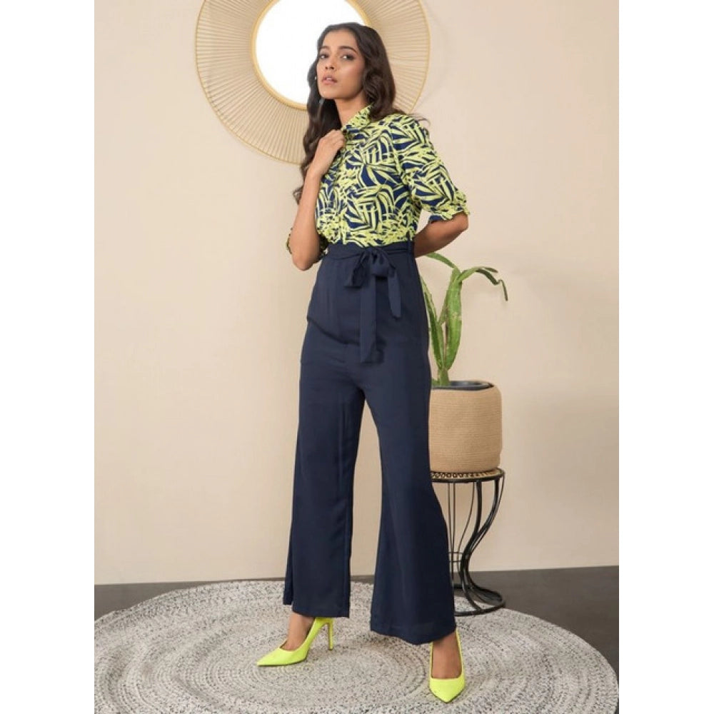 Amazing Women's Polyester Floral Half Sleeves Jumpsuit