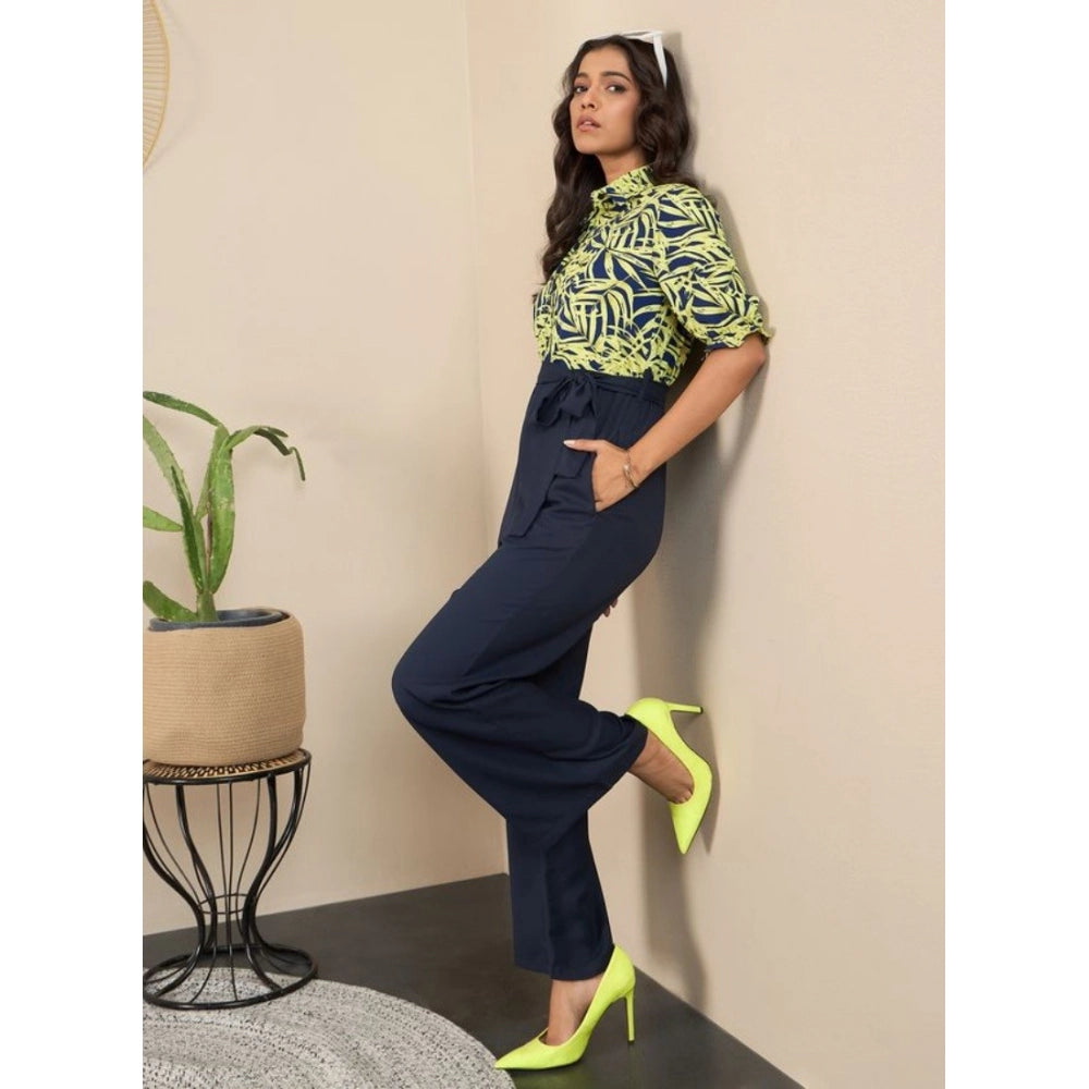 Amazing Women's Polyester Floral Half Sleeves Jumpsuit