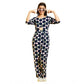 Sizzling Girl's Cotton Polka 3-4th Sleeve Jumpsuit