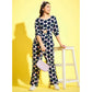 Sizzling Girl's Cotton Polka 3-4th Sleeve Jumpsuit