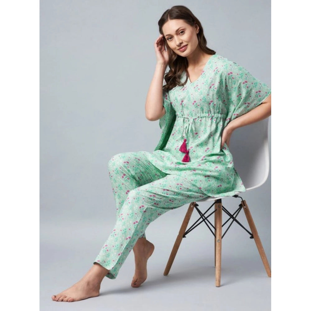 Marvellous Women's Rayon Floral Kaftan Sleeve Night Suit