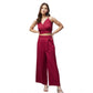 Marvellous Women's Cotton Linen Solid Sleeveless Crop Top and Palazzo Set