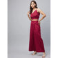 Marvellous Women's Cotton Linen Solid Sleeveless Crop Top and Palazzo Set