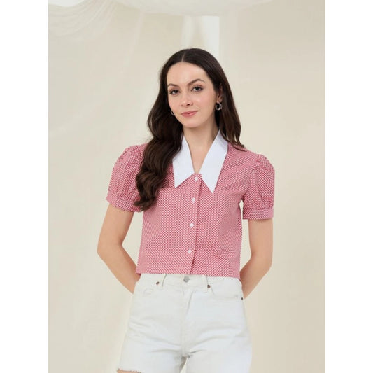 Amazing Women's Cotton Checkered Half Sleeve Shirt