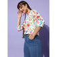 Elegant Women's Polyester Floral 3-4th Sleeves Shrug