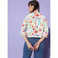 Elegant Women's Polyester Floral 3-4th Sleeves Shrug
