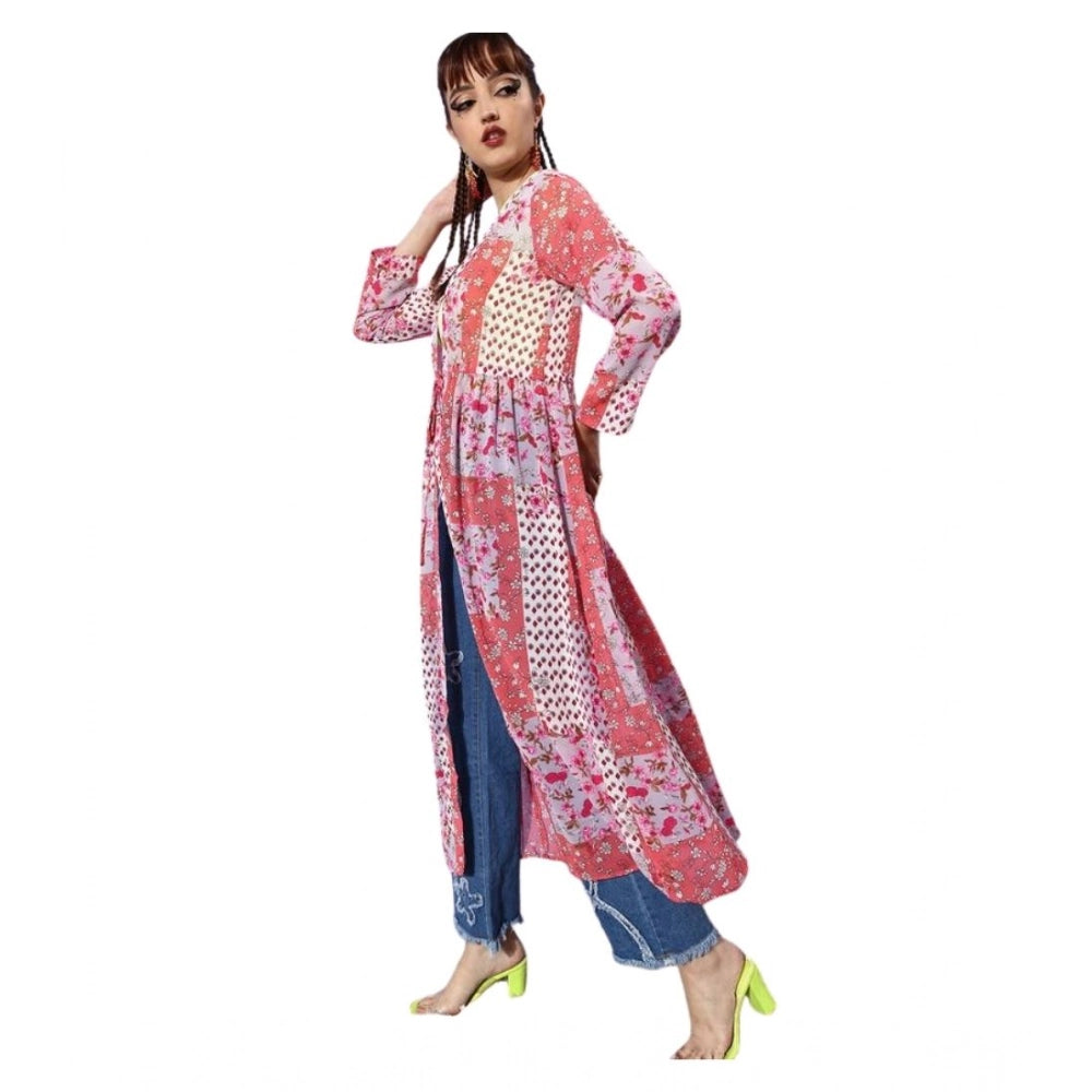 Ravishing Women's Polyester Floral Long Sleeves Shrug