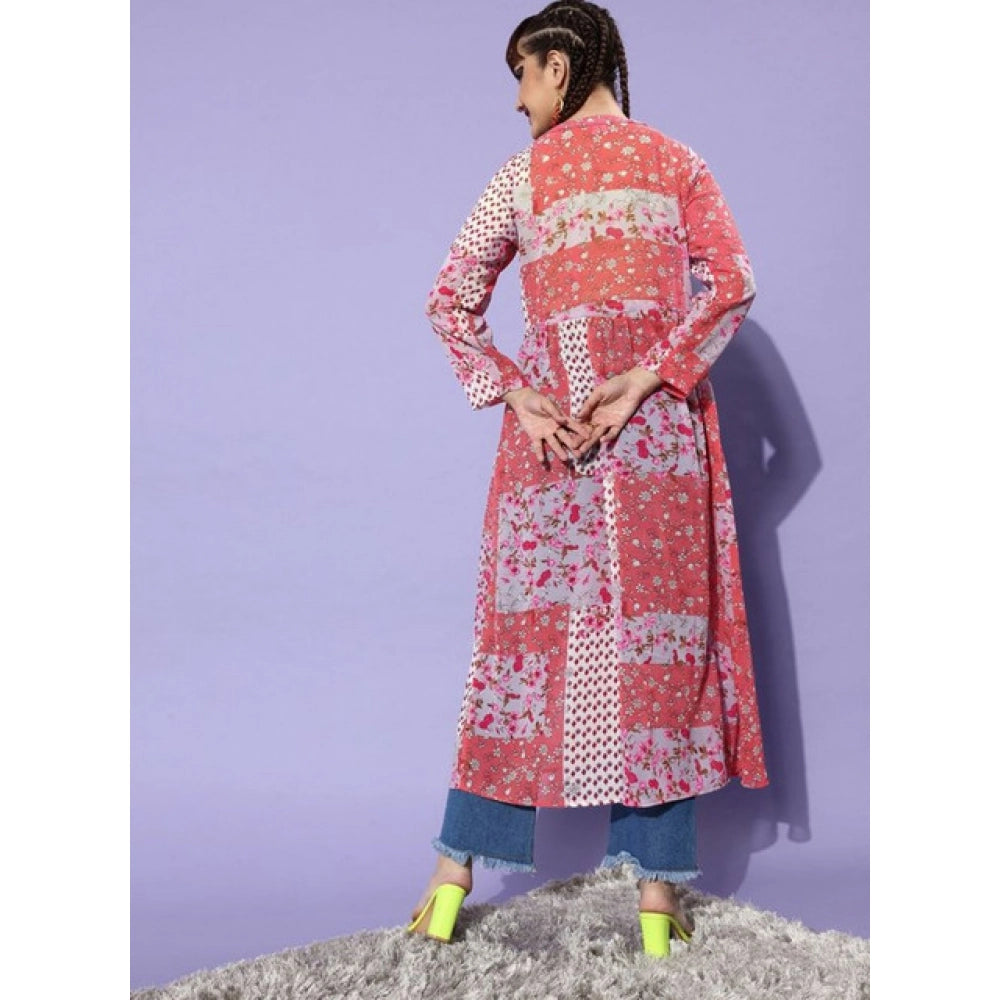 Ravishing Women's Polyester Floral Long Sleeves Shrug