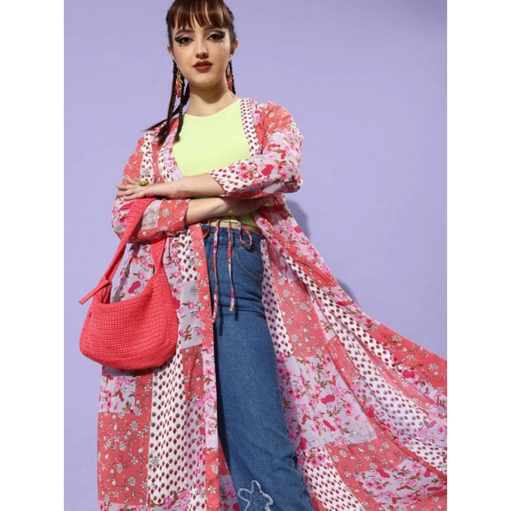Ravishing Women's Polyester Floral Long Sleeves Shrug