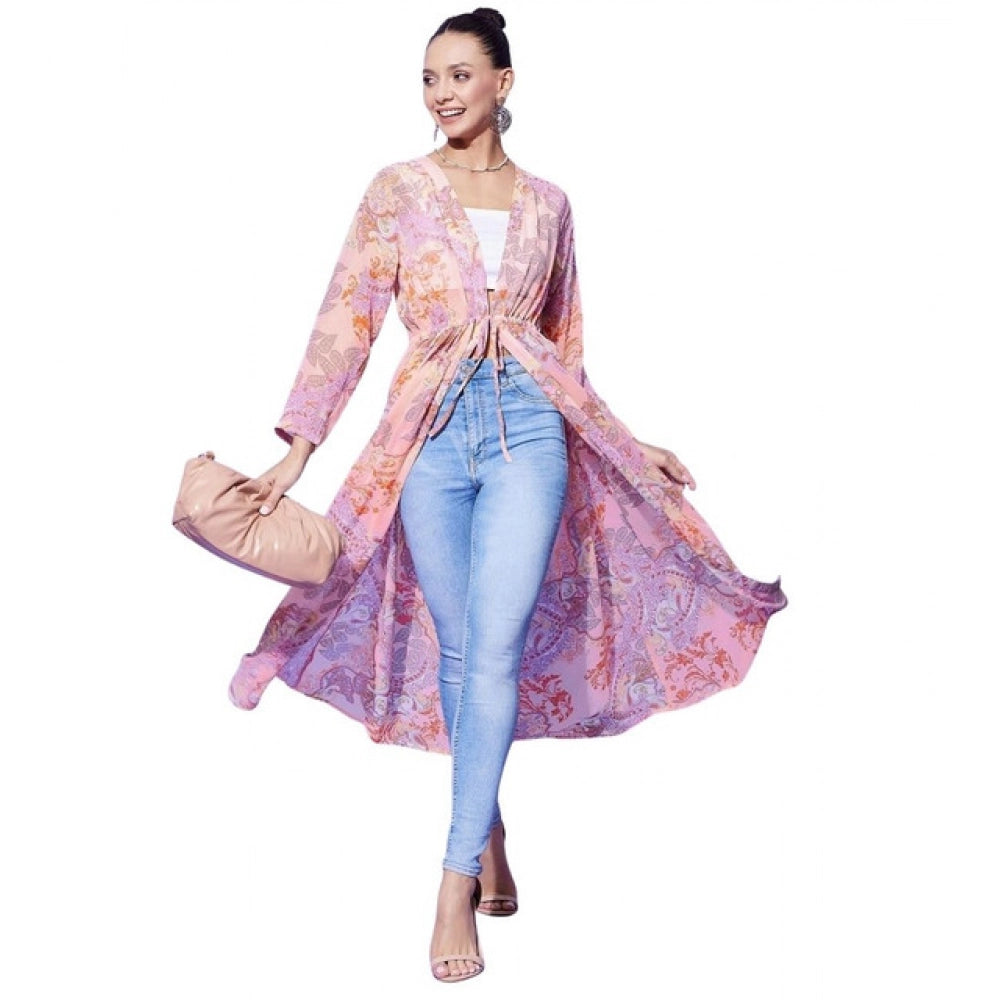 Ravishing Women's Polyester Floral Long Sleeves Shrug