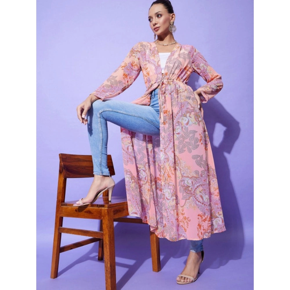 Ravishing Women's Polyester Floral Long Sleeves Shrug