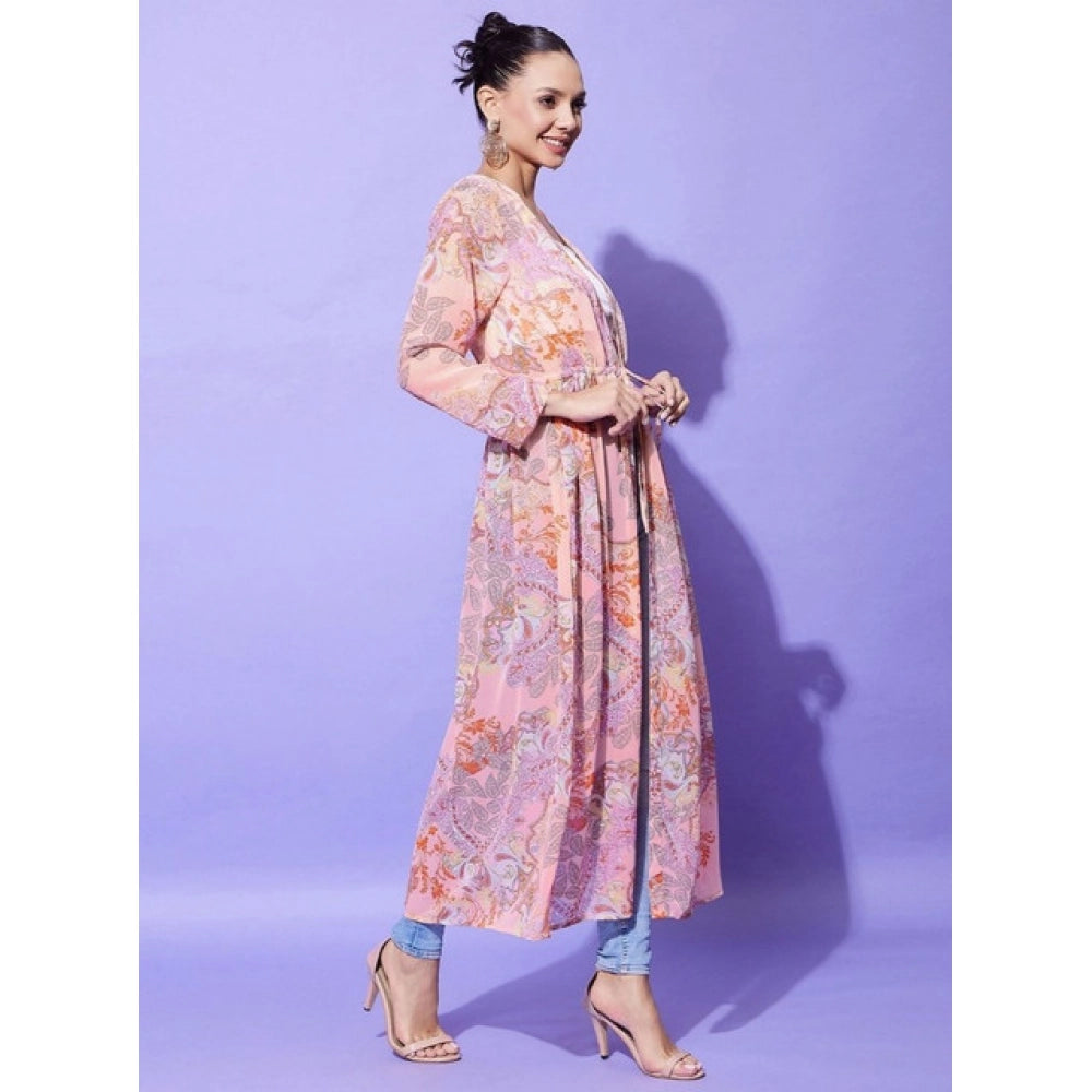 Ravishing Women's Polyester Floral Long Sleeves Shrug