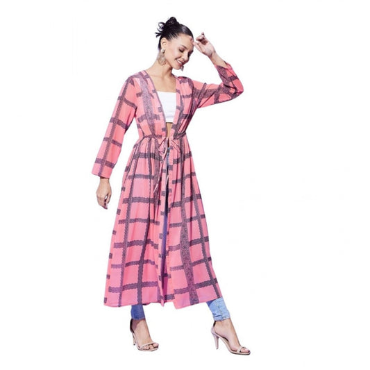 Ravishing Women's Polyester Check Long Sleeves Shrug