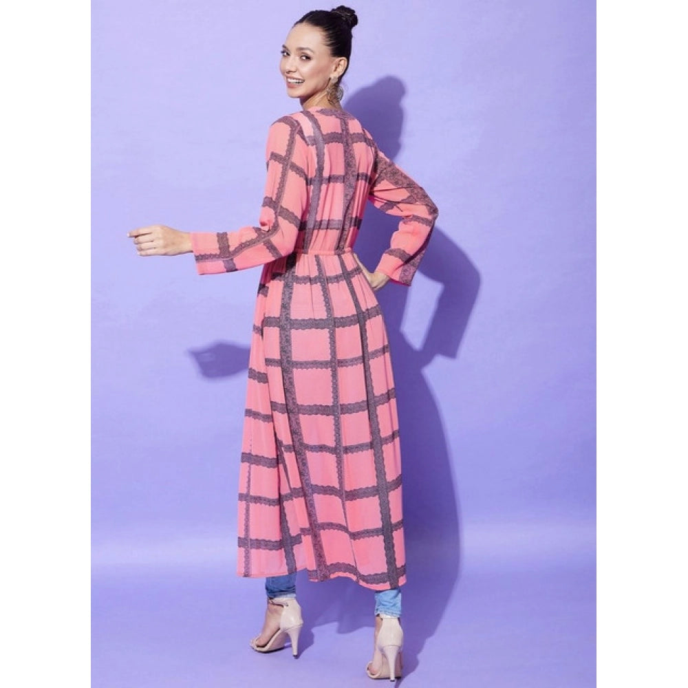 Ravishing Women's Polyester Check Long Sleeves Shrug