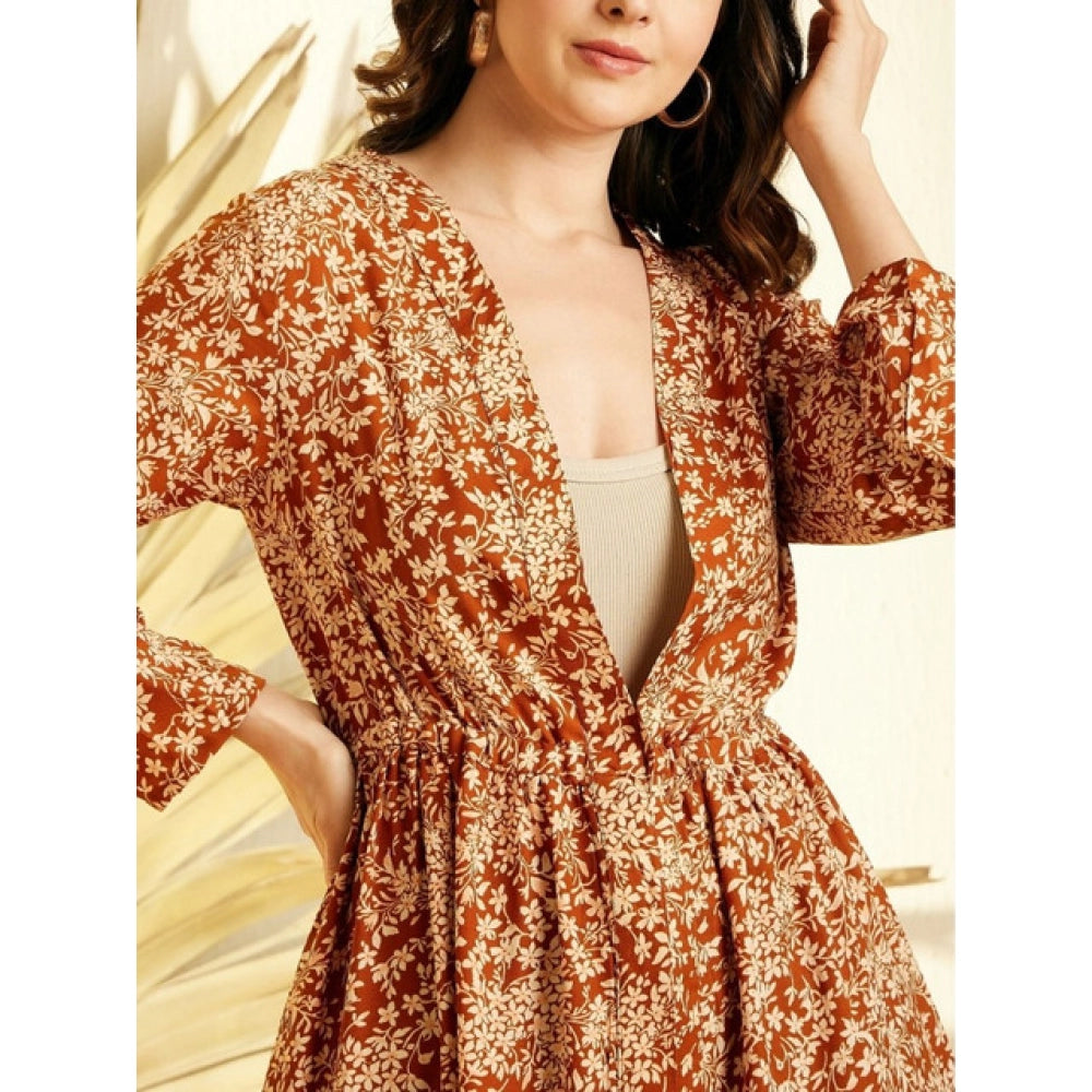 Ravishing Women's Polyester Floral Long Sleeves Shrug