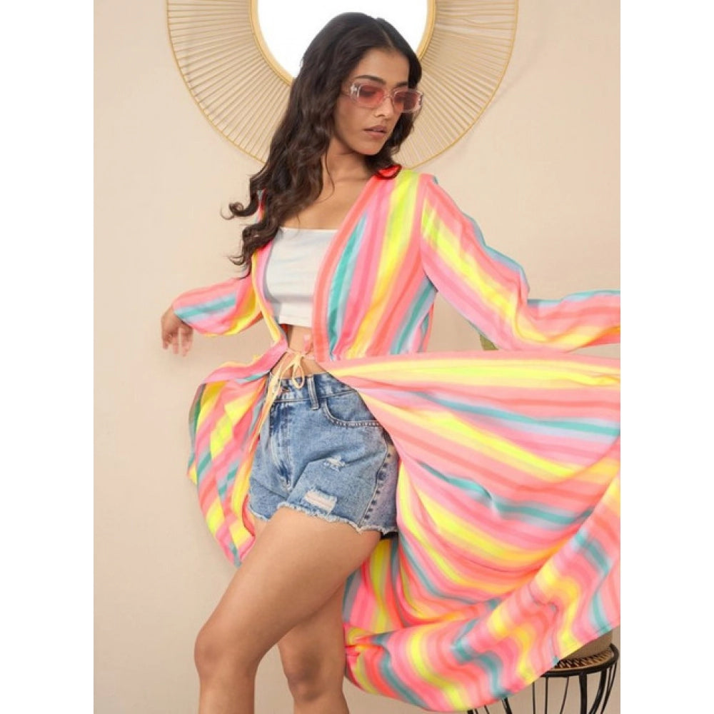 Ravishing Women's Polyester Crepe Printed Long Sleeves Shrug