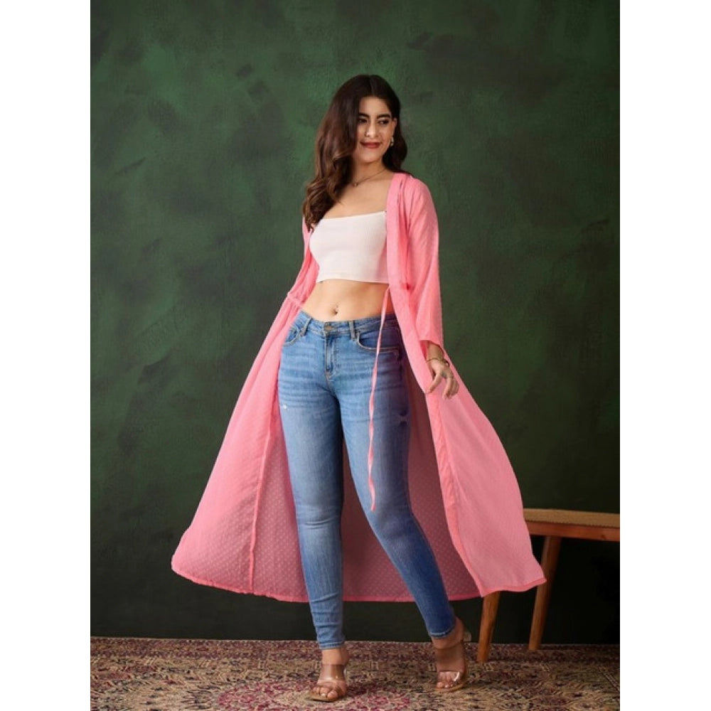 Ravishing Women's Chiffon Self Design Long Sleeves Shrug