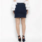 Versatile Women's Denim Front Button Buttoned Skirt