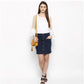 Versatile Women's Denim Front Button Buttoned Skirt