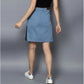 Versatile Women's Denim Brick Style Buttoned Skirt