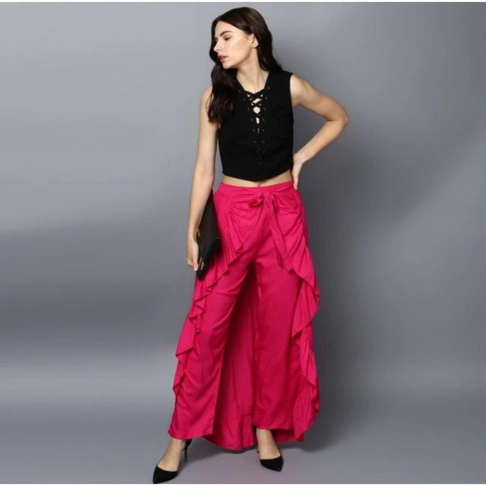 Gorgeous Women's Rayon Ruffled Elasticated Skirt