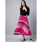 Voguish Women's Satin Pleated Elasticated Skirt