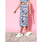 Elegant Women's Polyester Floral Side Zip Skirt