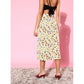 Elegant Women's Polyester Floral Side Zip Skirt