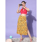 Elegant Women's Polyester Floral Side Zip Skirt