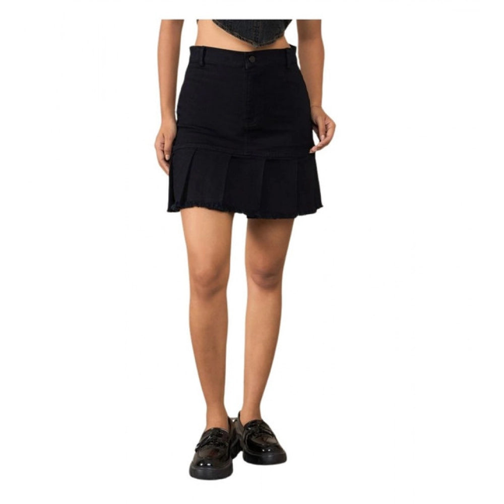 Magnificent Women's Denim Washed Buttoned Skirt