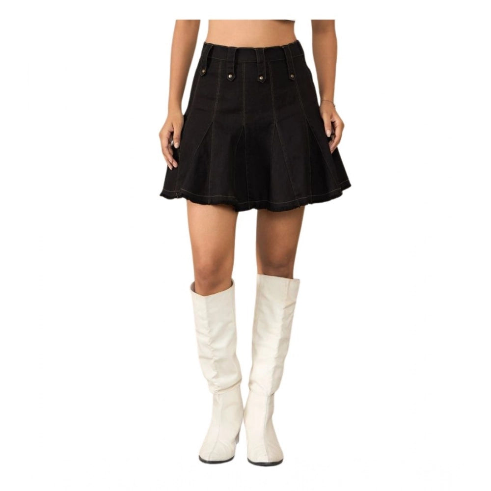 Magnificent Women's Denim Washed Buttoned Skirt