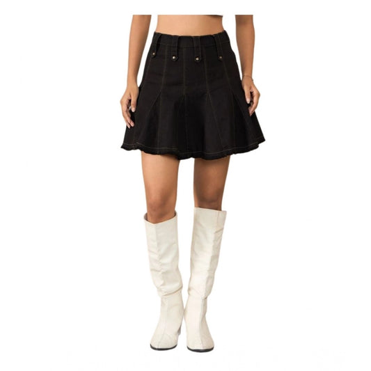 Magnificent Women's Denim Washed Buttoned Skirt
