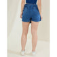Ravishing Women's Denim Lycra Solid Zip Closure Skorts