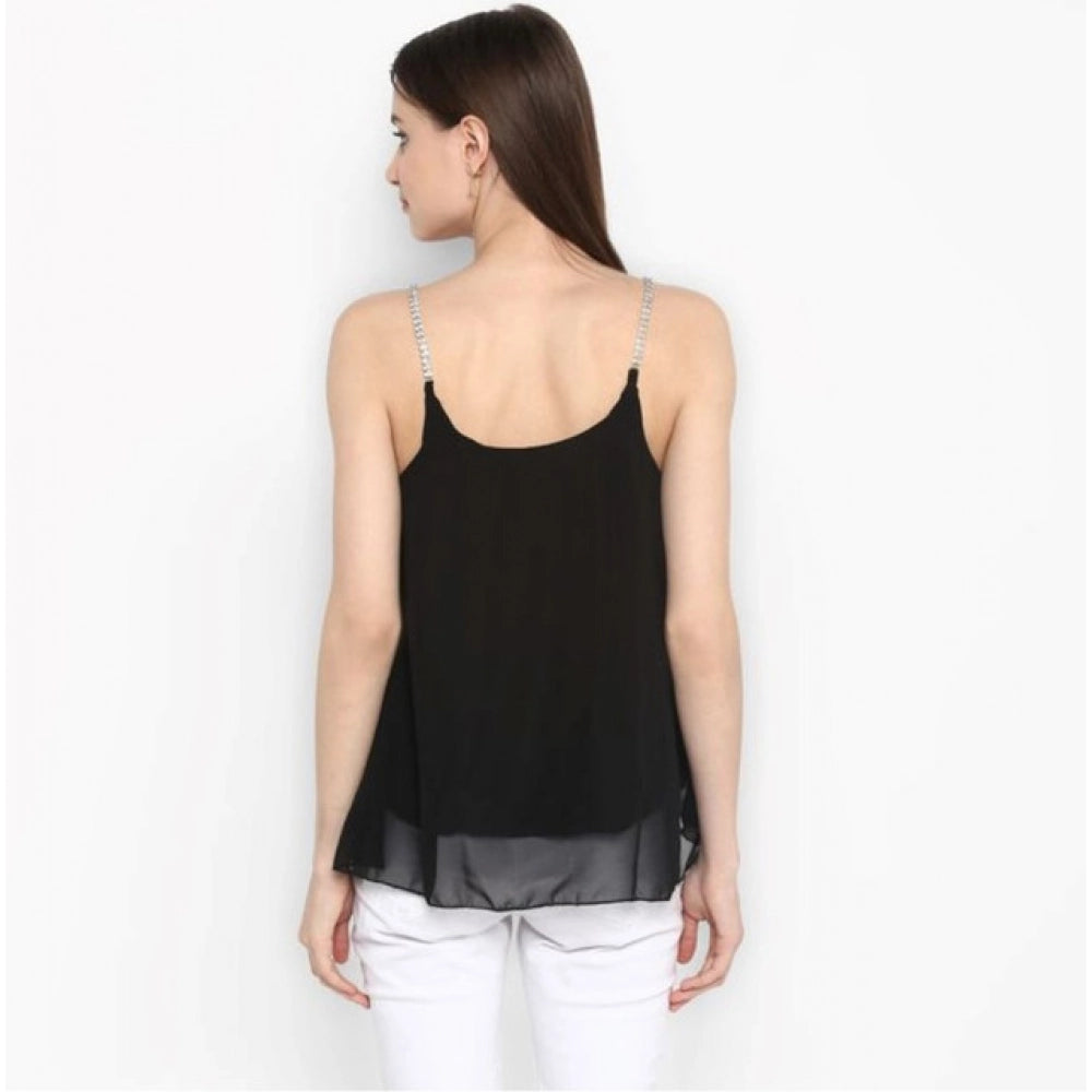 Lovely Women's Polyester Embellished Shoulder Straps Top