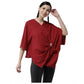 Versatile Women's Polyester Solid Cape Sleeve Top