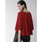 Versatile Women's Polyester Solid Cape Sleeve Top