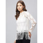 Lovely Women's Lace Self Design Short Sleeve Top