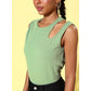 Alluring Women's Polyester Lycra Solid Sleeveless Top