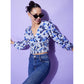 Versatile Women's Polyester Floral Long Sleeves Top
