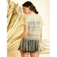 Ravishing Women's Polyester Lace Self Design Short Sleeve Top