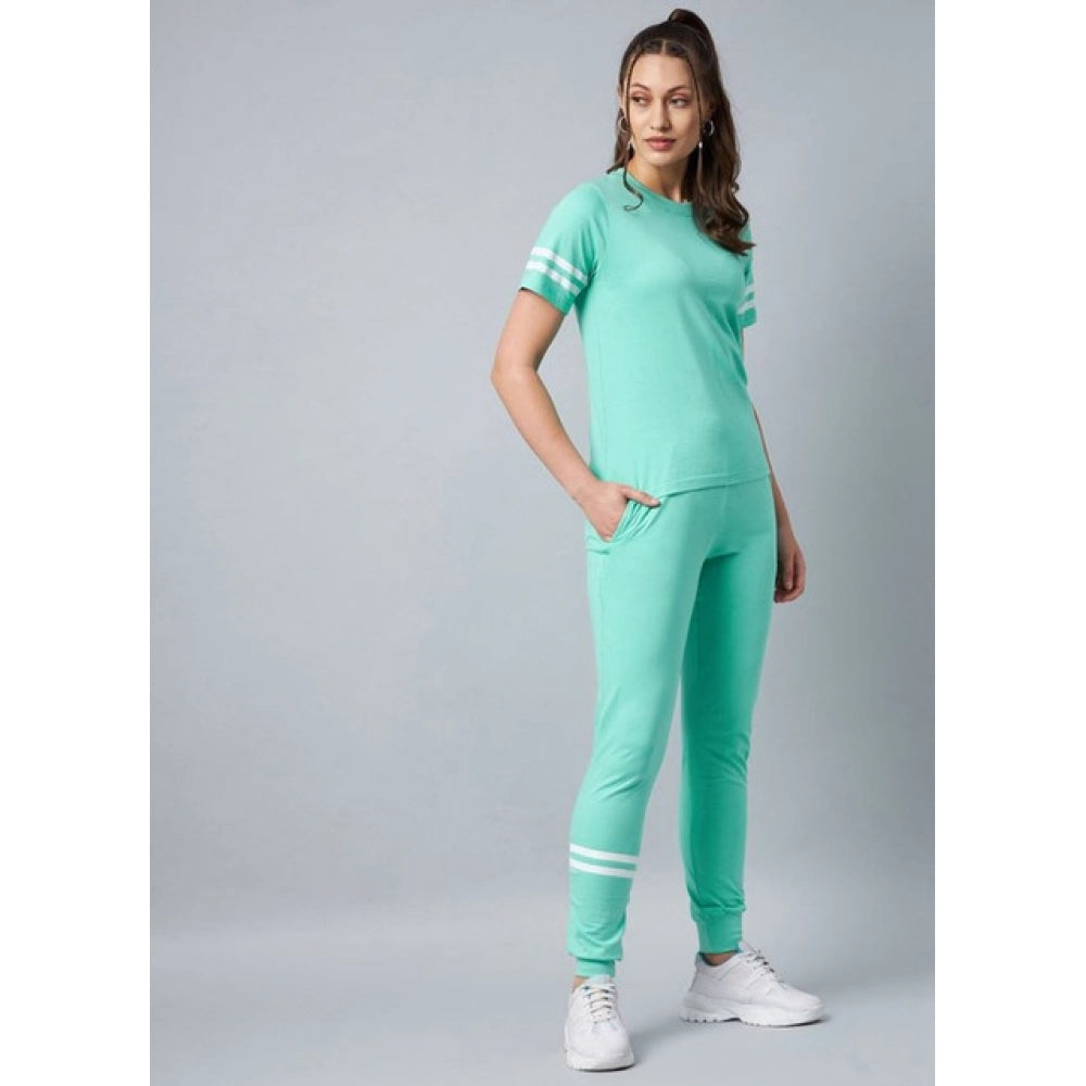 Amazing Women's Cotton Striped Short Sleeve Tracksuit