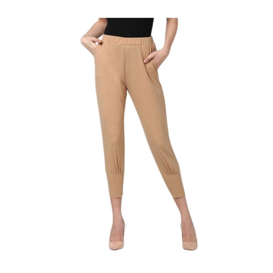 Voguish Women's Polyester Solid Elasticated Trousers
