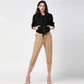 Voguish Women's Polyester Solid Elasticated Trousers