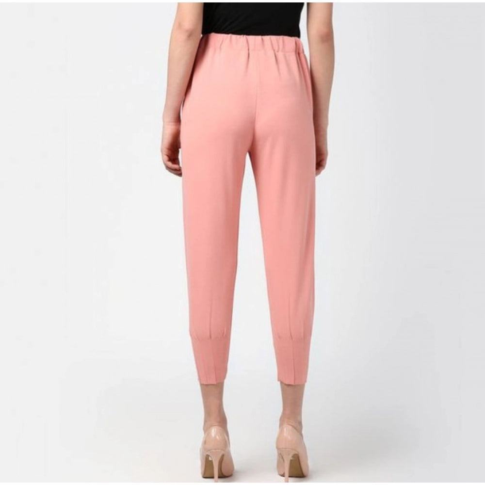 Voguish Women's Polyester Solid Elasticated Trousers