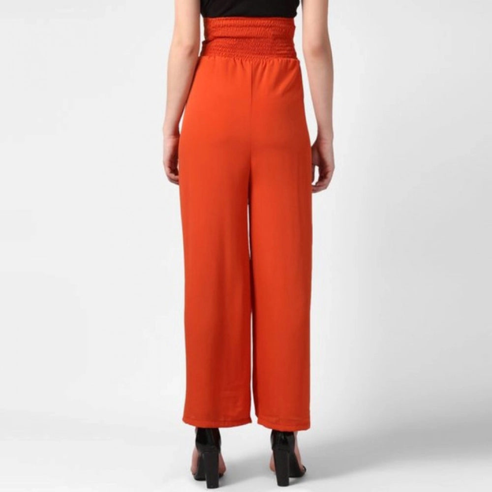 Gorgeous Women's Polyester Solid Smocked Trousers